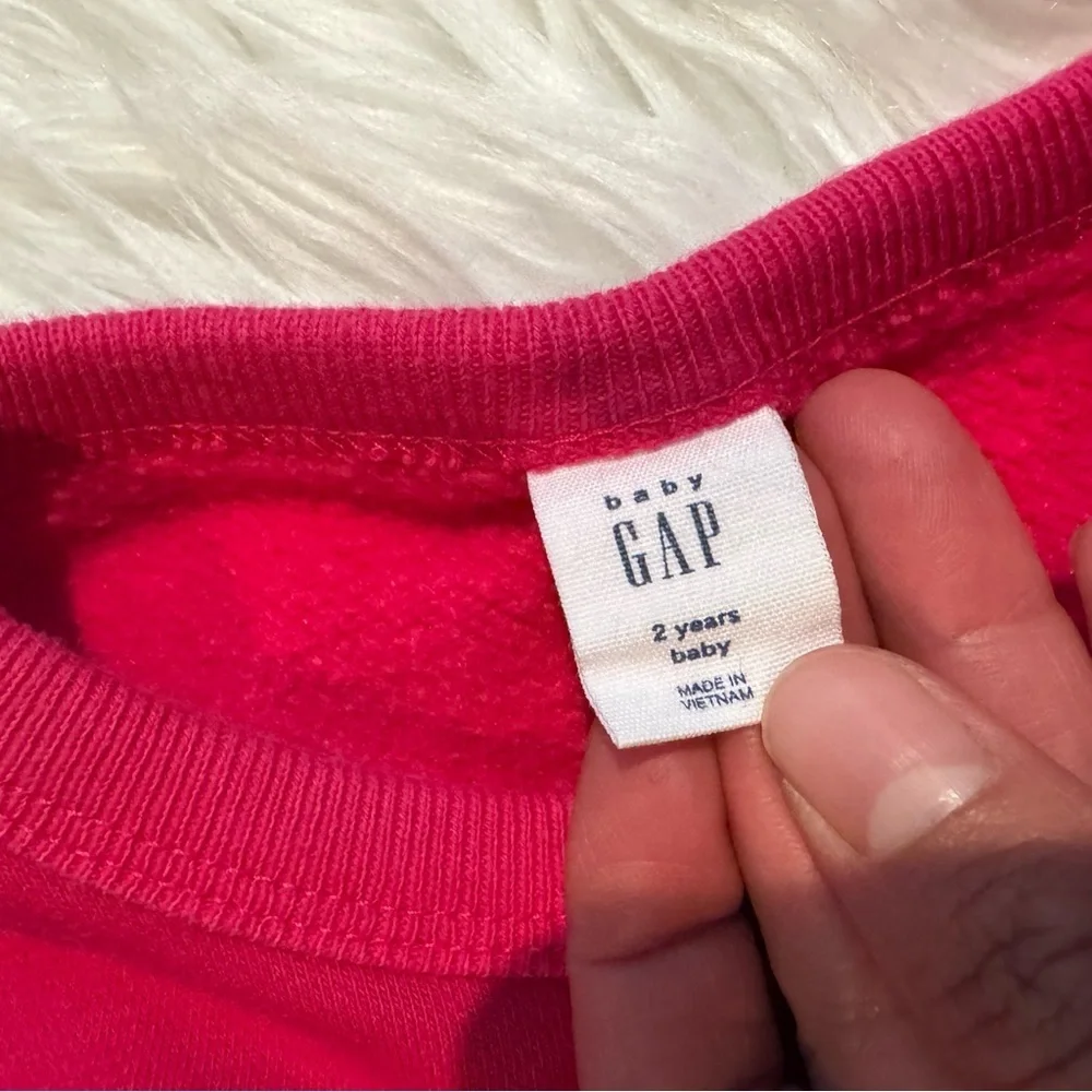 GAP Baby Girl 2T Pink 1969‎ Logo Fleece Sweatshirt Cozy